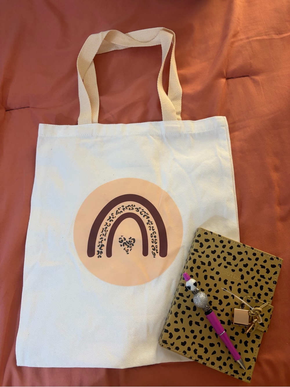 Canvas Rainbow Tote Bag in Cream – Unbranded, Animal print Journal and Pen